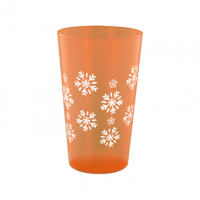 GOBELET MIF 30CL PERSONNALISABLE 'CUPY NOEL' - orange transparent