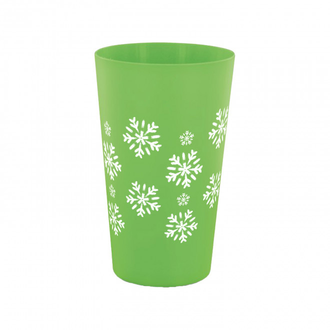 GOBELET MIF 30CL PERSONNALISABLE 'CUPY NOEL' - vert opaque