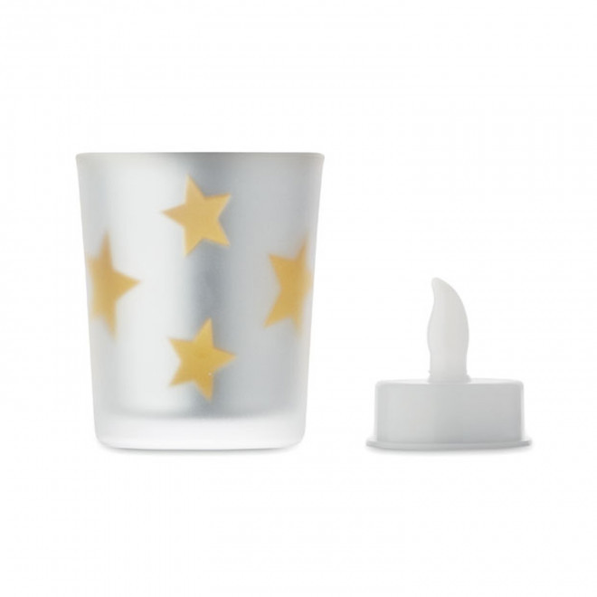 BOUGIE LED NOEL PERSONNALISABLE 'CANDLY' - doré