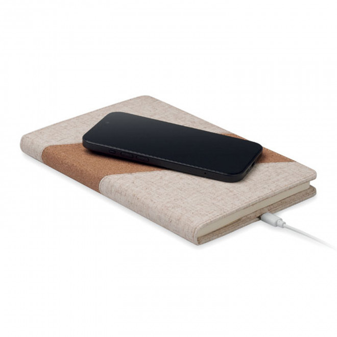 CARNET CHARGEUR PERSONNALISABLE 'COTIL' - beige/brun