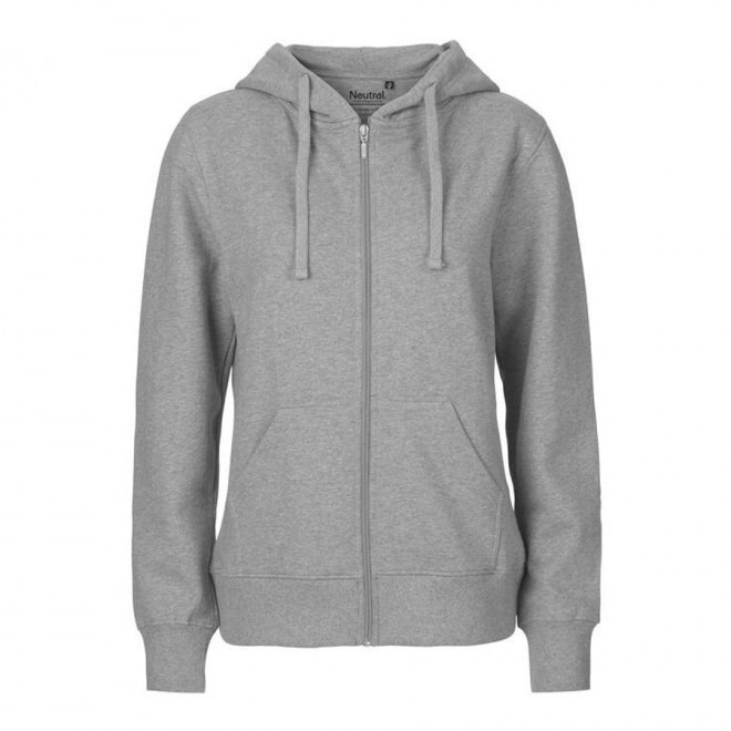 SWEAT-SHIRT PERSONNALISÉ ZIP FEMME BIO NEUTRAL® 'YORIS FEMME' - sports grey