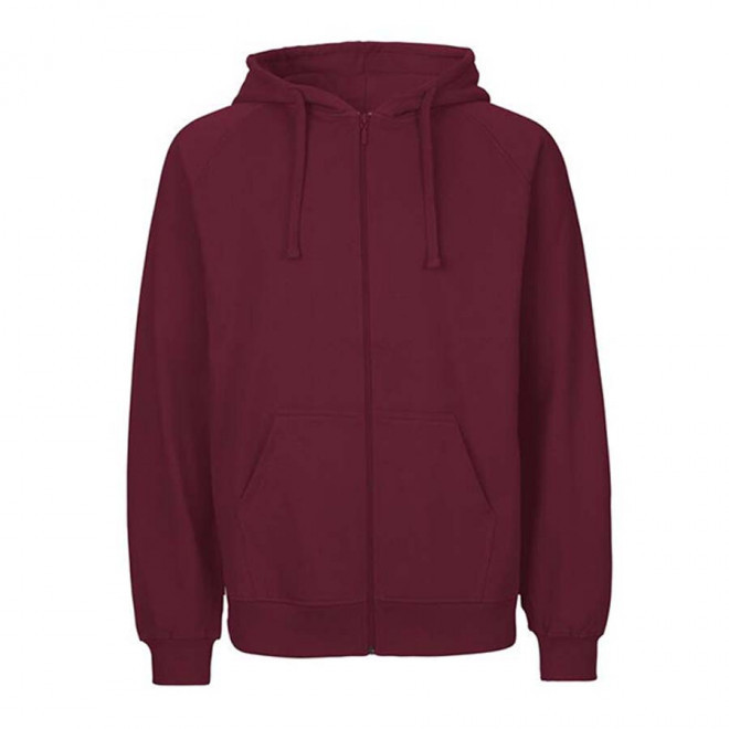 SWEAT-SHIRT PERSONNALISÉ ZIP HOMME BIO NEUTRAL® 'YORIS' - burgundy