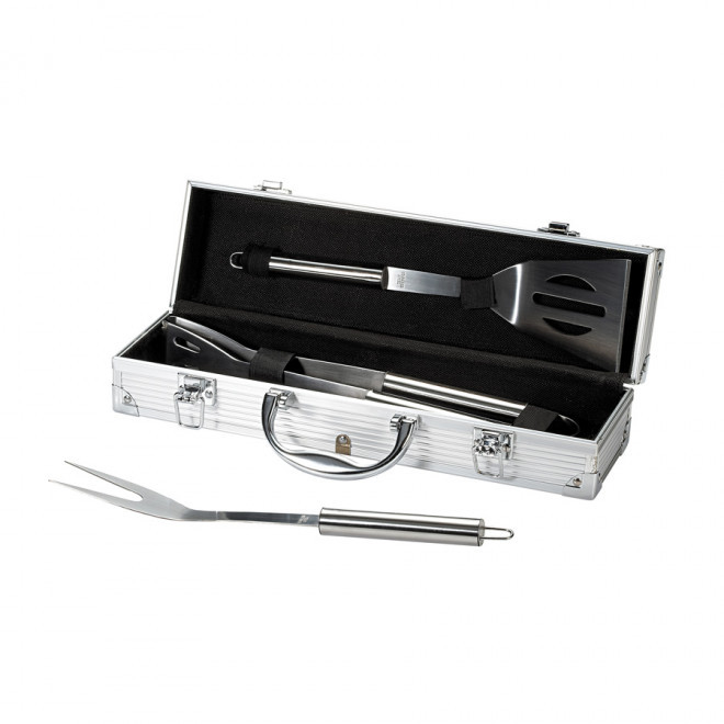 COFFRET BARBECUE 3 USTENSILES PERSONNALISÉS 'MALAWI' - métal