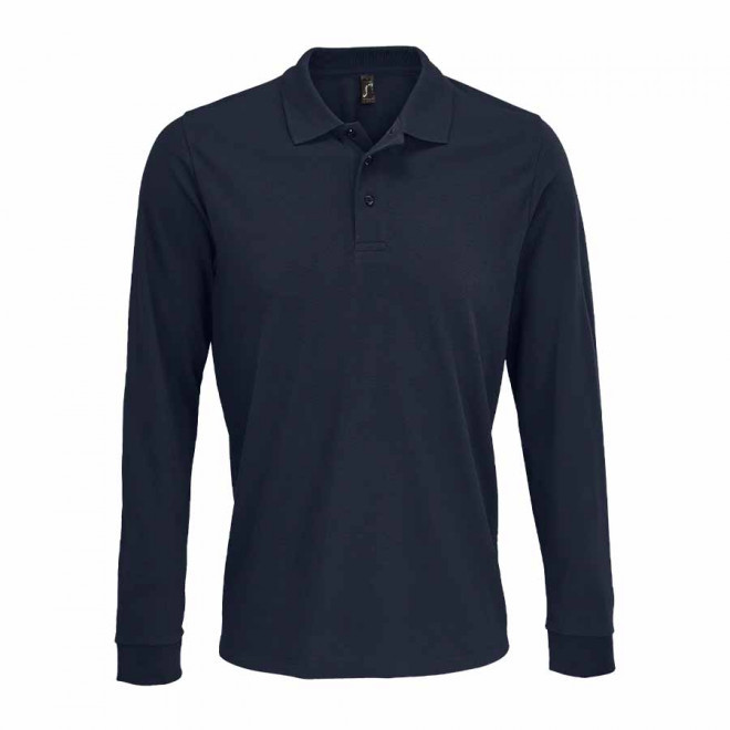 POLO PUBLICITAIRE MIXTE MANCHES LONGUES 'PRIME LSL' - marine