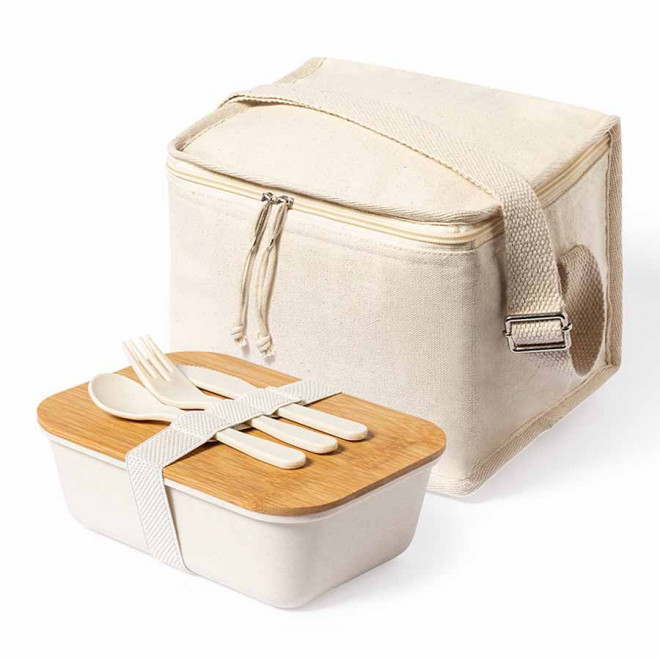 SET PERSONNALISE SAC ISOTHERME ET LUNCHBOX 'FINTRY' - naturel
