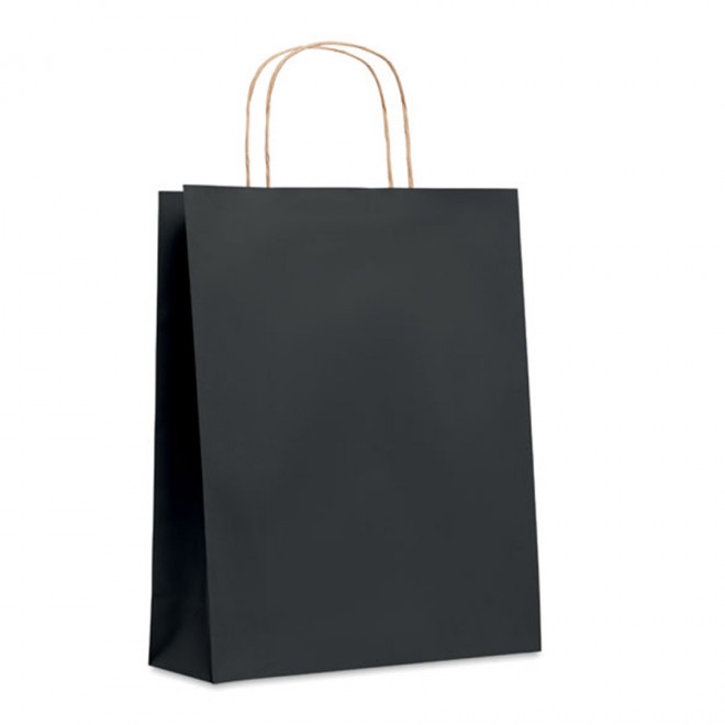 SAC PAPIER KRAFT ANSES TORSADEES 'HONDURO' 25X32X11 CM - EXPÉDITION RAPIDE 5 JOURS - noir