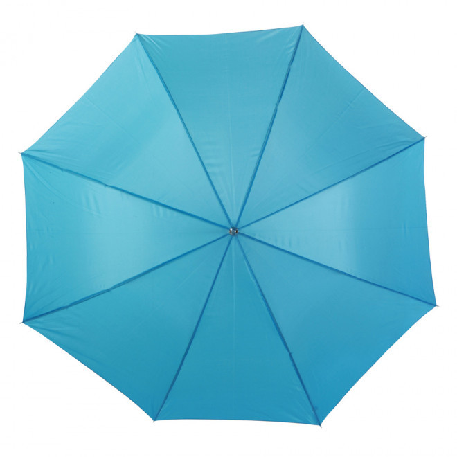 PARAPLUIE PUBLICITAIRE MANCHE DROIT OUVERTURE AUTO 'ABERDEEN BOIS' - bleu clair