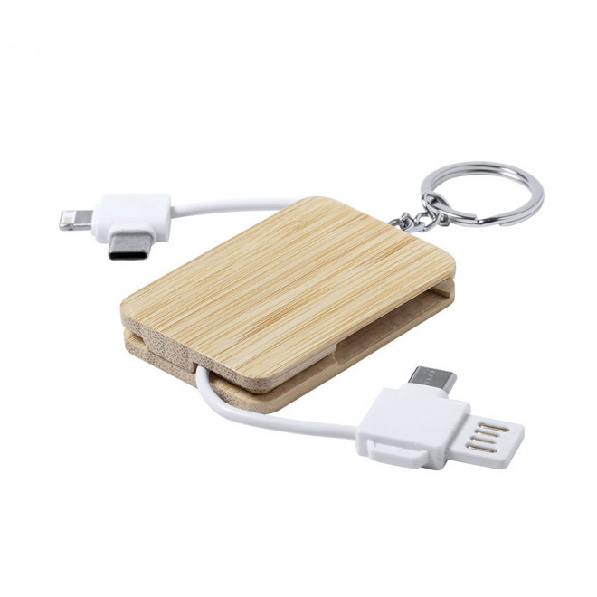 PORTE-CLES CABLE CHARGE PERSONNALISABLE 'MEDIALI' - blanc
