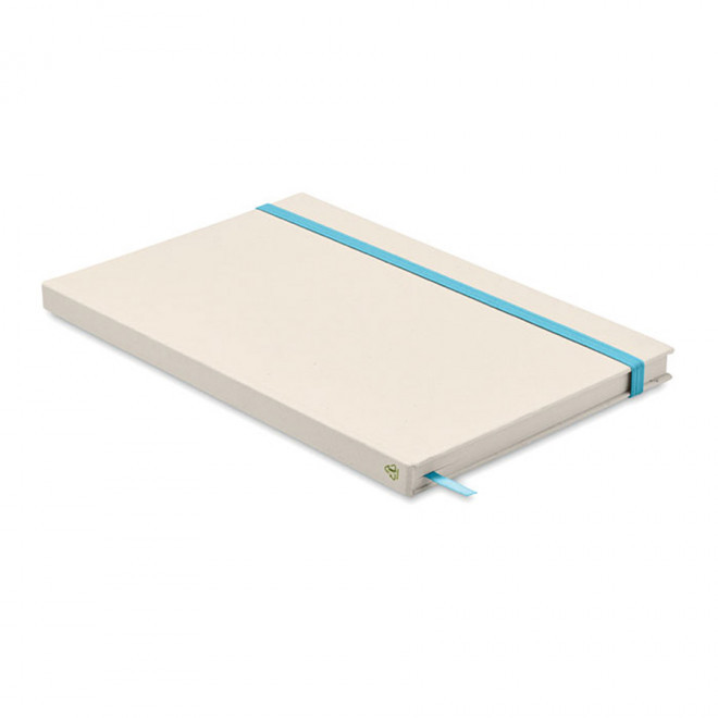 CARNET PERSONNALISÉ A5 EN BRIQUE DE LAIT RECYCLE 'MILK' - turquoise