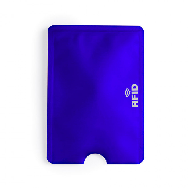 PORTE-CARTE PERSONNALISÉ ANTI-RFID ALUMINIUM 'SMARTCARDI' - bleu
