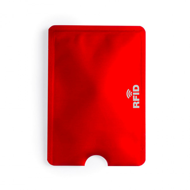 PORTE-CARTE PERSONNALISÉ ANTI-RFID ALUMINIUM 'SMARTCARDI' - rouge