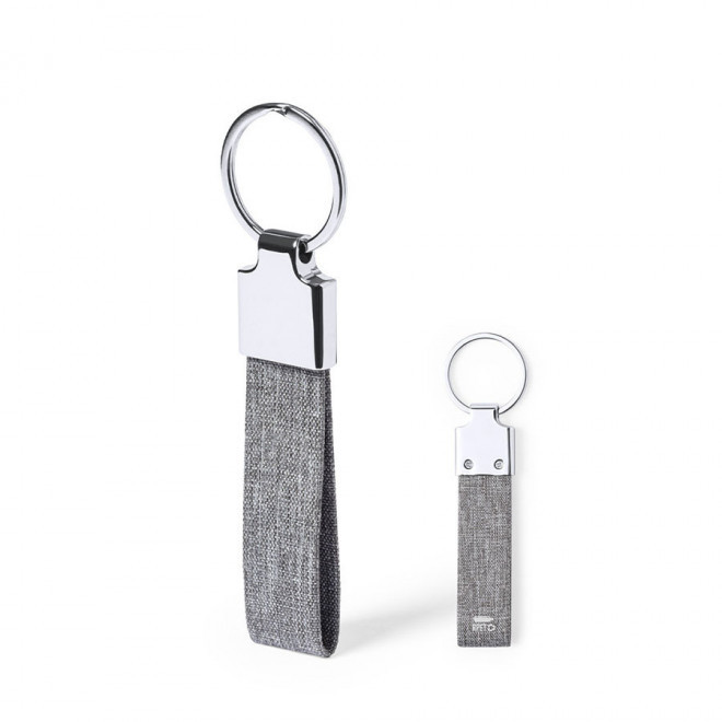 PORTE-CLES PERSONNALISABLE 'GANCIA' - gris