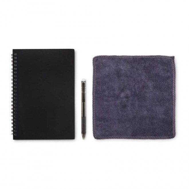 CARNET A5 PERSONNALISABLE REUTILISABLE 'PAPPLE' - noir