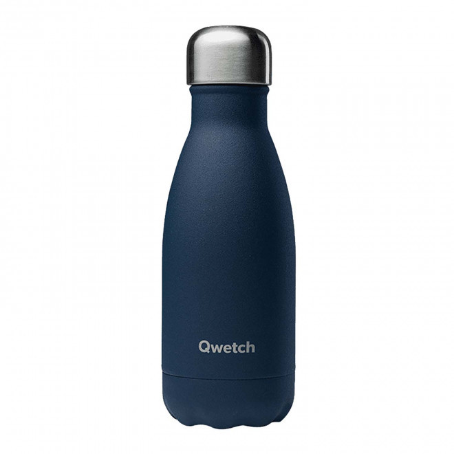 BOUTEILLE ISOTHERME PERSONNALISABLE INOX '260 ML QWETCH®' - bleu