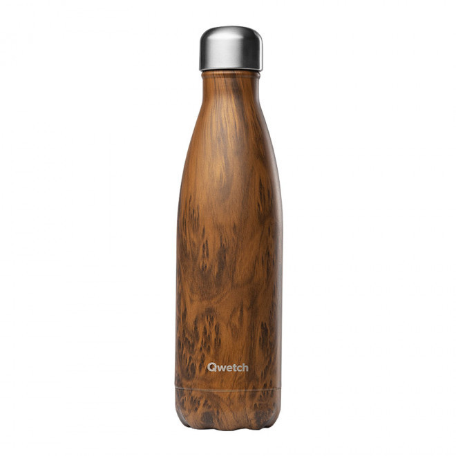 BOUTEILLE ISOTHERME PERSONNALISABLE INOX '500 ML QWETCH®' - bois