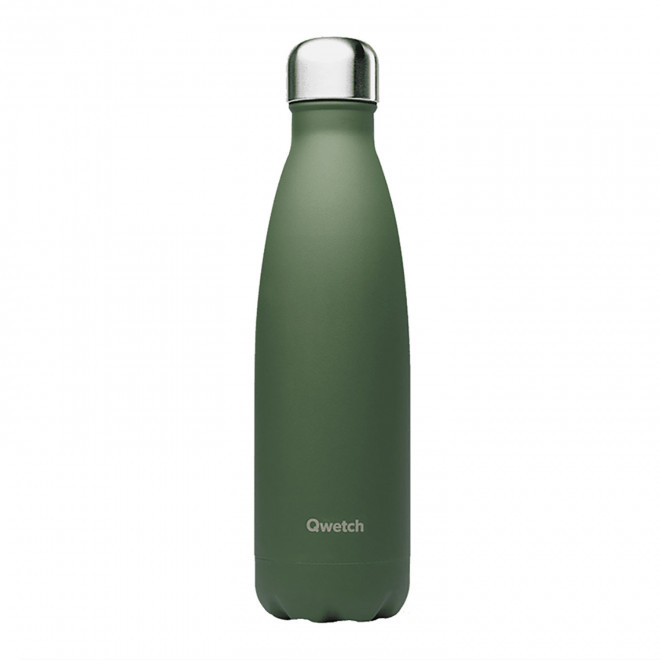 BOUTEILLE ISOTHERME PERSONNALISABLE INOX '500 ML QWETCH®' - vert kaki