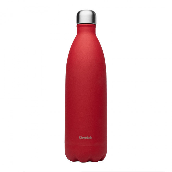 BOUTEILLE ISOTHERME PERSONNALISABLE INOX 1 L QWETCH® - rouge