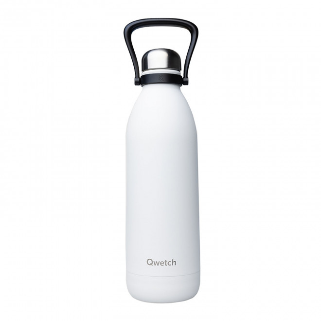 BOUTEILLE ISOTHERME PERSONNALISABLE INOX '1,5L QWETCH®' - blanc