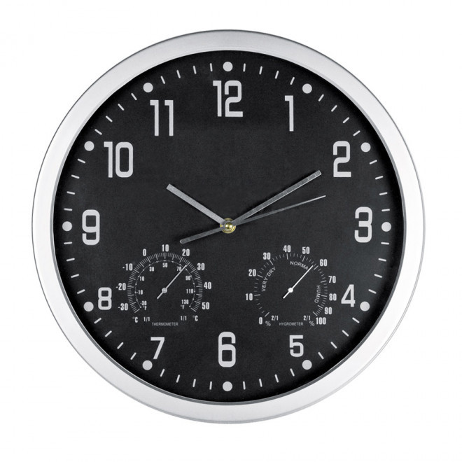 HORLOGE AVEC THERMOMETRE 'BIGTIME' - noir