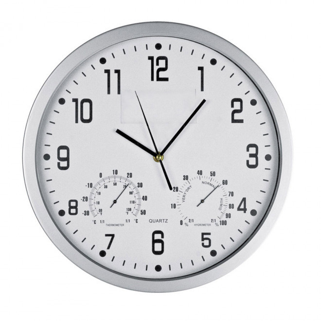 HORLOGE AVEC THERMOMETRE 'BIGTIME' - blanc