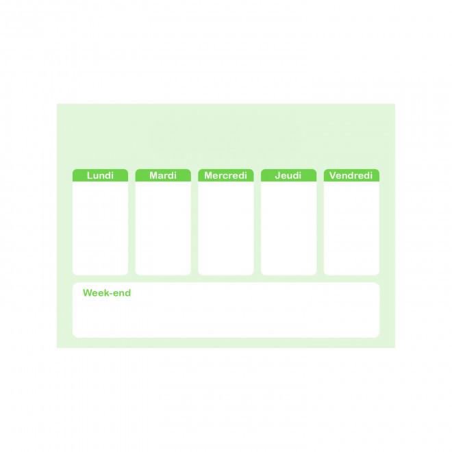 PLANNING AIMANTE PUBLICITAIRE 'CHECK' - vert - 21x15cm