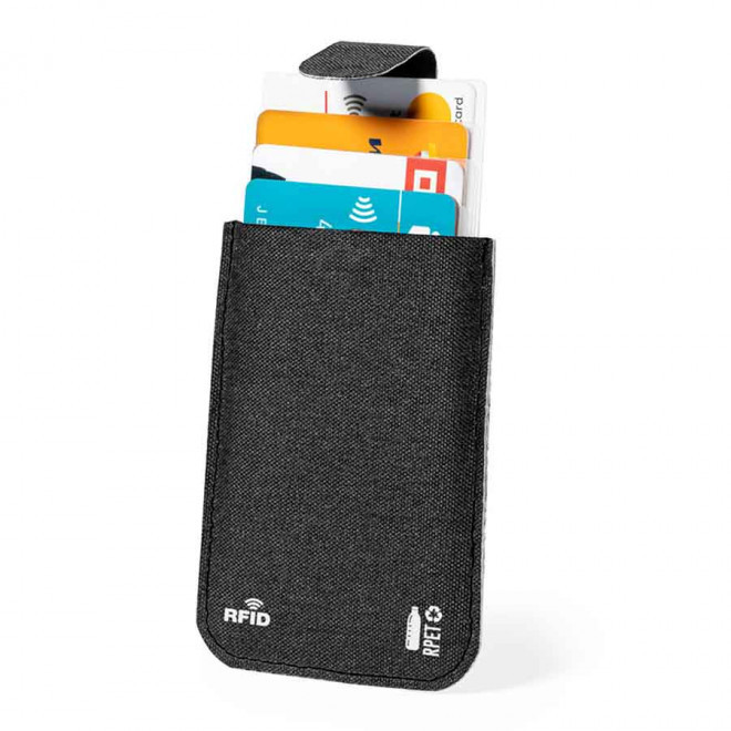 ETUI-CARTES PERSONNALISABLE ANTI-RFID 'SERENO' - noir