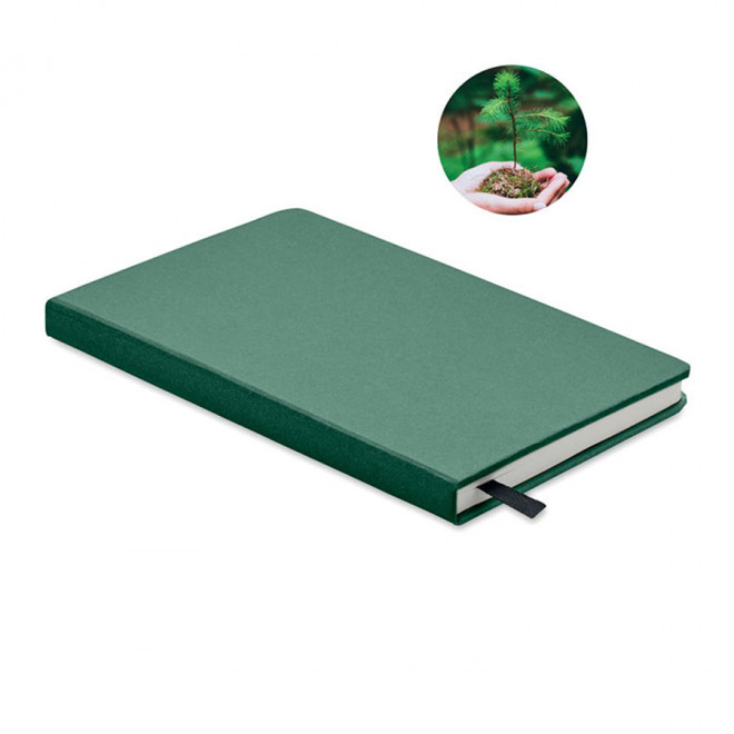 CARNET A5 AVEC GRAINES PERSONNALISABLE 'FERROL' - vert foncé