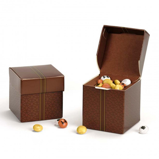 CUBE 50G DE M&M'S® PERSONNALISABLES - marron