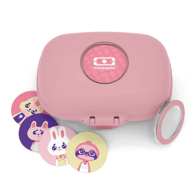 BOITE A GOUTER ENFANT PERSONNALISABLE 'PIOUPIOU' - rose