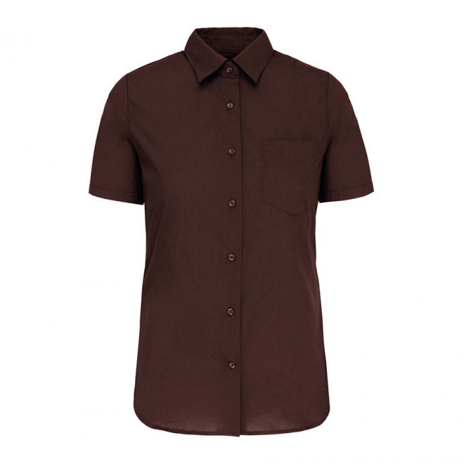 CHEMISE MANCHES COURTES FEMMES PERSONNALISABLE 'KARIBAN' - brown