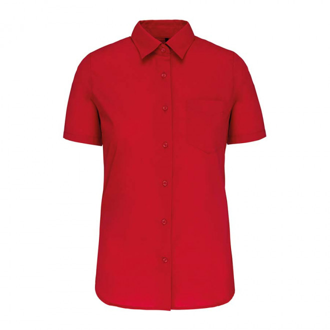 CHEMISE MANCHES COURTES FEMMES PERSONNALISABLE 'KARIBAN' - red