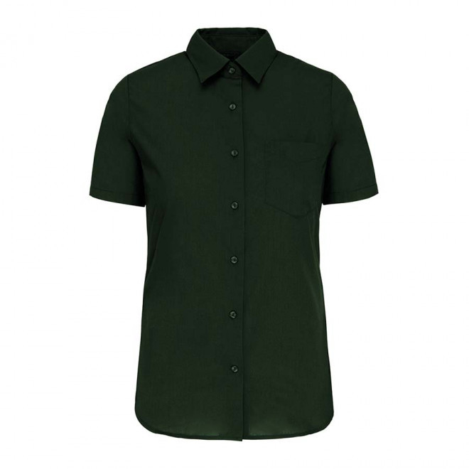 CHEMISE MANCHES COURTES FEMMES PERSONNALISABLE 'KARIBAN' - forest green