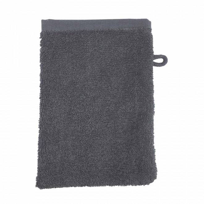 GANT DE TOILETTE EN COTON PERSONNALISABLE 'PITOU' - gris anthracite