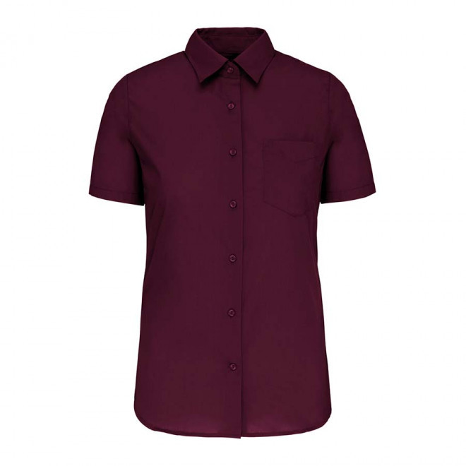 CHEMISE MANCHES COURTES FEMMES PERSONNALISABLE 'KARIBAN' - wine