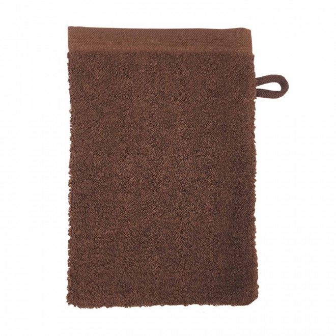 GANT DE TOILETTE EN COTON PERSONNALISABLE 'PITOU' - marron