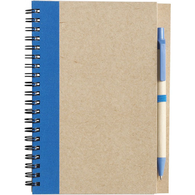CARNET PERSONNALISÉ NON LIGNÉ AVEC STYLO 'RAMSES' - bleu clair