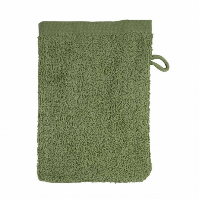 GANT DE TOILETTE EN COTON PERSONNALISABLE 'PITOU' - vert olive