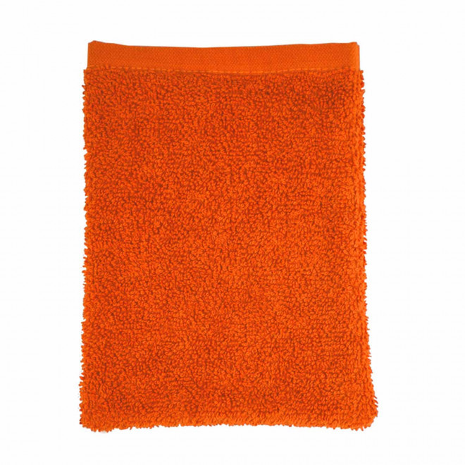 GANT DE TOILETTE EN COTON PERSONNALISABLE 'PITOU' - orange