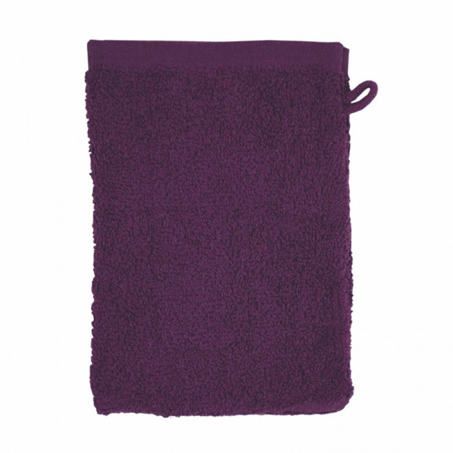 GANT DE TOILETTE EN COTON PERSONNALISABLE 'PITOU' - violet foncé