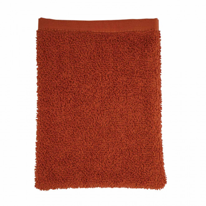 GANT DE TOILETTE EN COTON PERSONNALISABLE 'PITOU' - terracotta