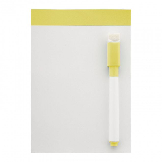 MINI TABLEAU BLANC AIMANTE PUBLICITAIRE 'SCRAPER' - jaune
