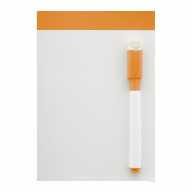 MINI TABLEAU BLANC AIMANTE PUBLICITAIRE 'SCRAPER' - orange