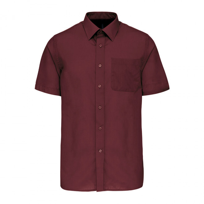 CHEMISE MANCHES COURTES PUBLICITAIRE HOMME 'KARIBAN' - bordeaux