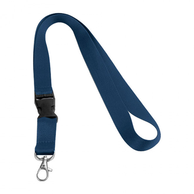 TOUR DE COU PUBLICITAIRE AVEC CLIP DETACHABLE 'LAZO' - bleu foncé