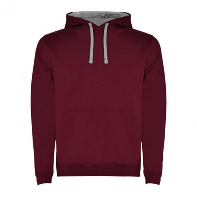 SWEAT-SHIRT A CAPUCHE PERSONNALISE MIXTE 'RAPHAEL' - bordeaux/gris