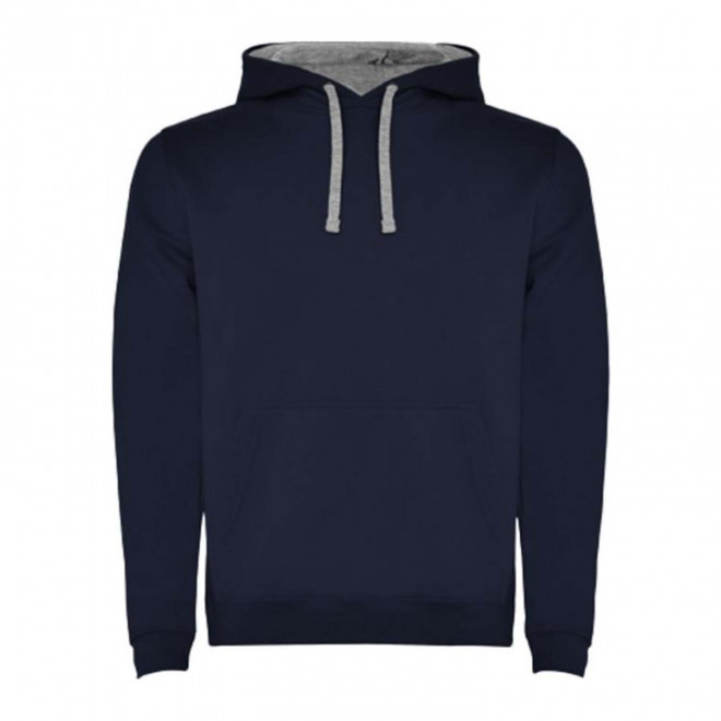 SWEAT-SHIRT A CAPUCHE PERSONNALISE MIXTE 'RAPHAEL' - marine/gris