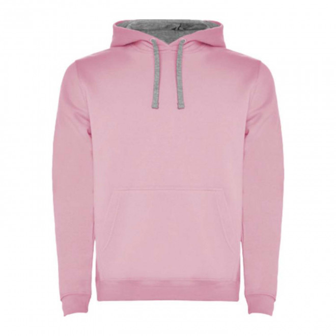 SWEAT-SHIRT A CAPUCHE PERSONNALISE MIXTE 'RAPHAEL' - rose/gris