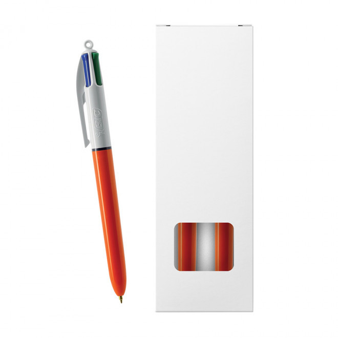 PACK 2 STYLOS 4 COULEURS BIC® PERSONNALISABLE 'STYLBOX' - orange