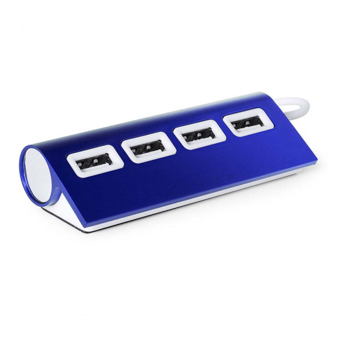 PORT USB 2.0 PERSONNALISABLE ALUMINIUM 'ALKUB' - bleu
