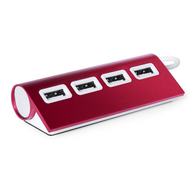 PORT USB 2.0 PERSONNALISABLE ALUMINIUM 'ALKUB' - rouge